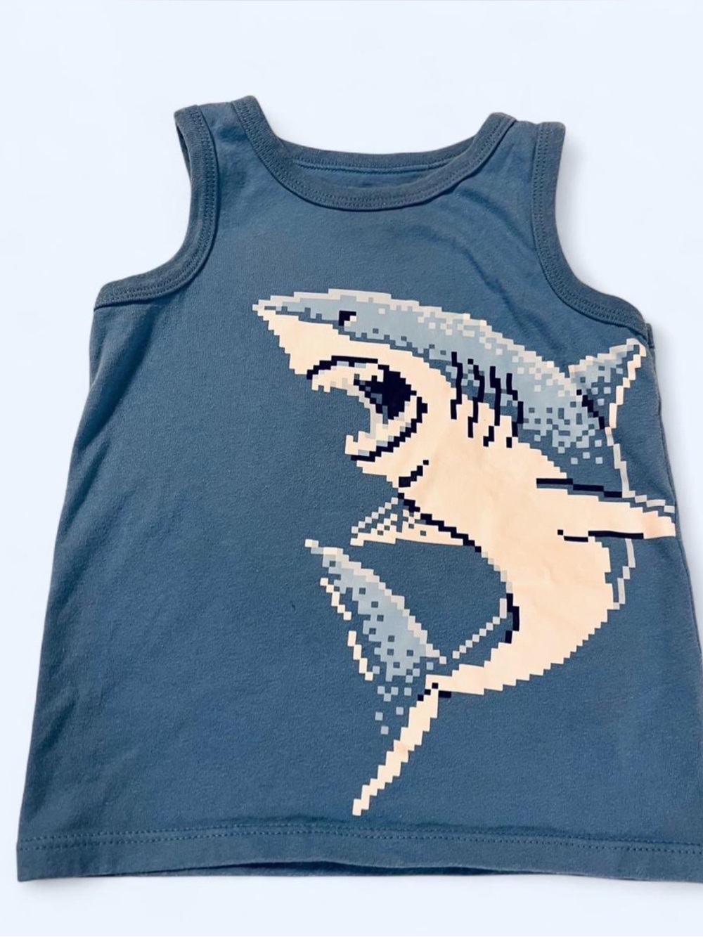 Garanimals Light Blue Boys Tank Top with Pixel Shark